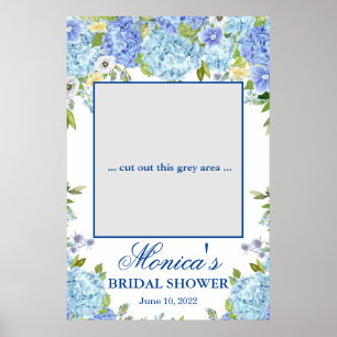 Light Blue Hydrangea Bridal Shower Photo Prop Poster