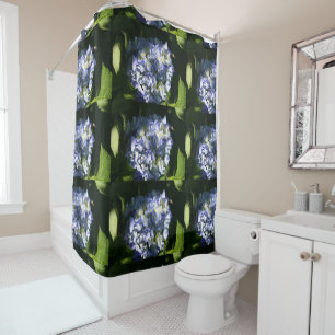 Light Blue Hydrangea Flower Shower Curtain