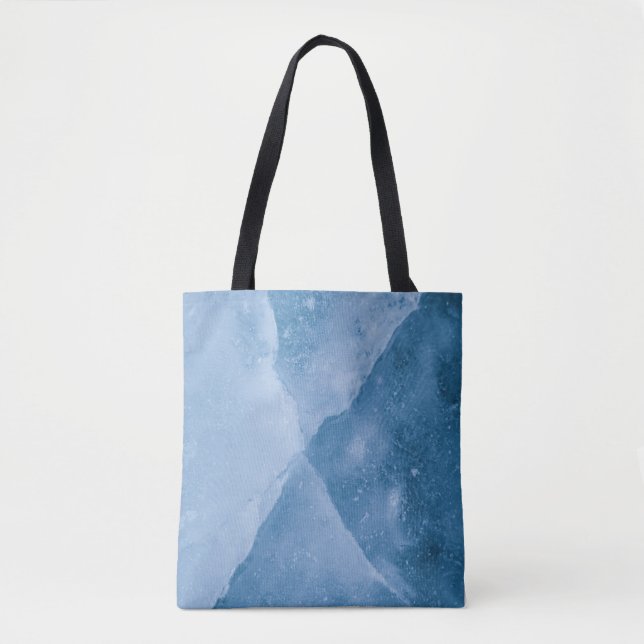 Light Blue Ice Abstract Art Tote Bag (Front)