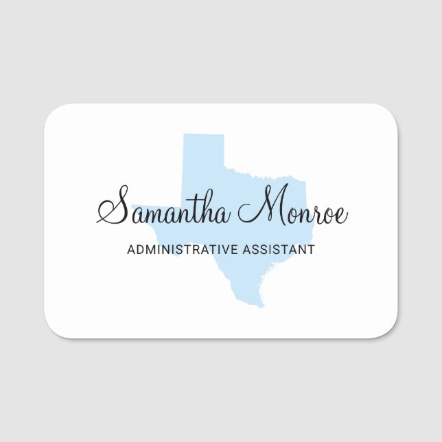 Light Blue Indiana Name Tag (Front)