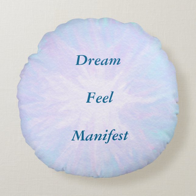 Light Blue inspirational design Round Cushion (Front)
