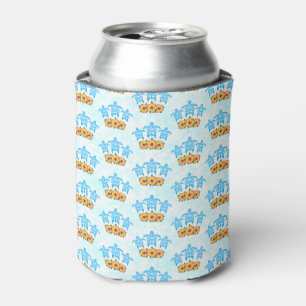 Light Blue Island Tribal Green Sea Turtles Can Cooler