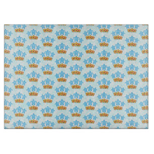 Light Blue Island Tribal Green Sea Turtles Cutting Board