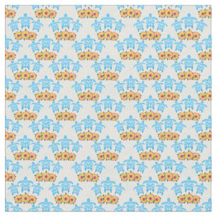 Light Blue Island Tribal Green Sea Turtles Fabric