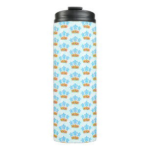 Light Blue Island Tribal Green Sea Turtles Thermal Tumbler