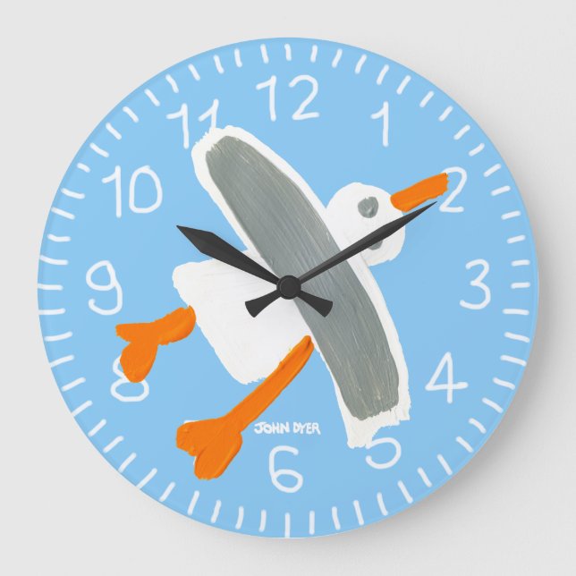 Light Blue John Dyer Seagull wall clock (Front)