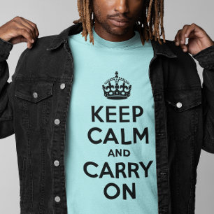 Light Blue Keep Calm and Carry On T-Shirt