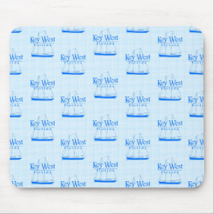 Light Blue Key West Florida Nautical Sailboat Mouse Mat