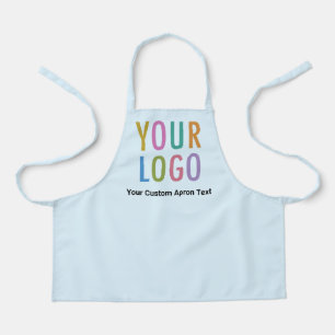 Light Blue Kids Apron with School Logo & Text