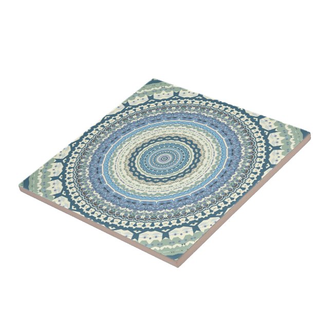 Light Blue Lavender Mandala Tile (Side)