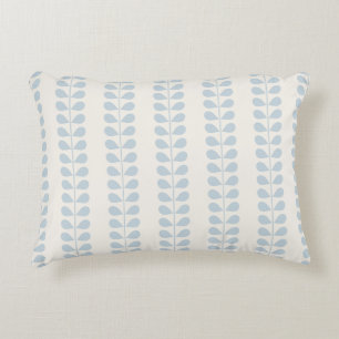 Light Blue Leaf Stripe Decorative Cushion