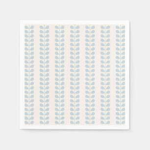 Light Blue Leaf Stripe Napkin