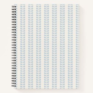 Light Blue Leaf Stripe Notebook