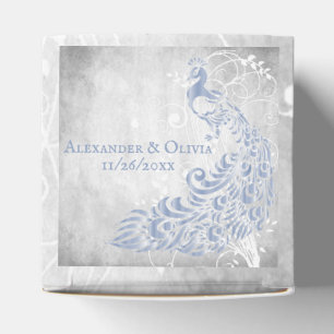 Light Blue Leaf Vine Wedding Favour Box