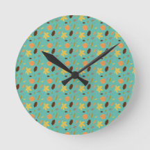 Light Blue Leaf Wall Clock