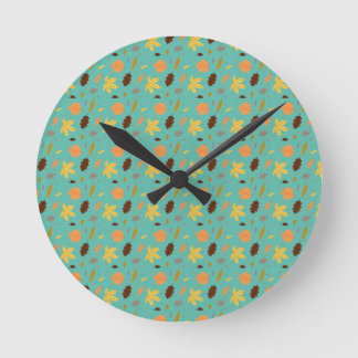 Light Blue Leaf Wall Clock