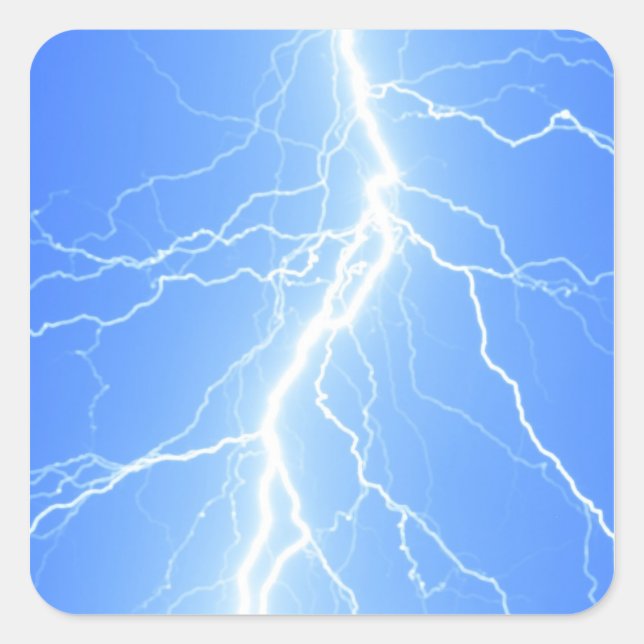Light Blue Lightning Strike - Sticker (Front)