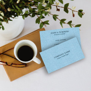 Light Blue Linen Texture Fabric Business Card