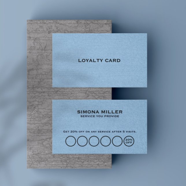 Light Blue Linen Texture Loyalty Card (Creator Uploaded)