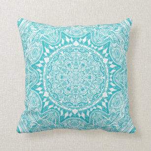 Doodle Art Decorative & Throw Cushions shizh Throw Pillow Cover Blue Ufo Alien