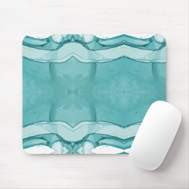 Light Blue Marble Elegant Modern Pattern Mouse Mat (With Mouse)