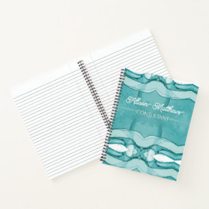Light Blue Marble Elegant Modern Pattern Notebook