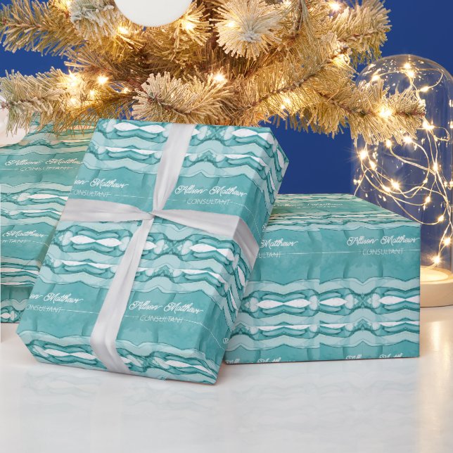 Light Blue Marble Elegant Modern Pattern Wrapping Paper (Holidays)