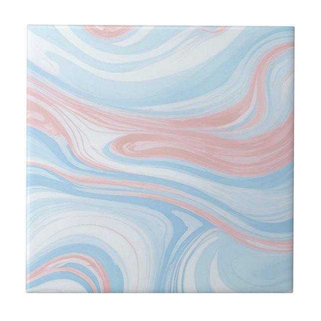 Light Blue Marble Tile - Pastel Blue Ceramic Tile (Front)