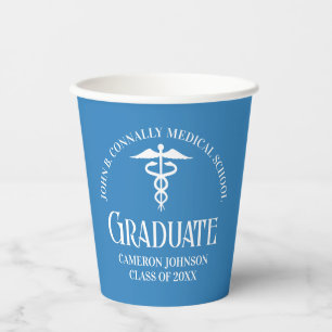 Light Blue Medical School Graduation Party Paper Cups