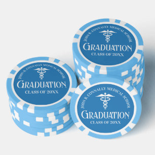 Light Blue Medical School Graduation Party Poker Chips