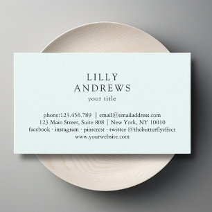 Light-Blue Minimal Business Card Business Card