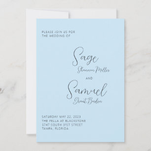 Light Blue Minimal Wedding Invitation