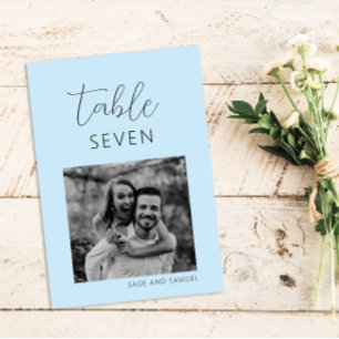 Light Blue Minimal Wedding Table Numbers