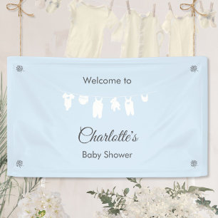 Light Blue Minimalist Baby Boy Shower Banner