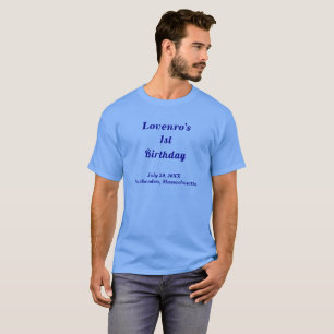 Light Blue Minimalist Kids Birthday Dad T-Shirt