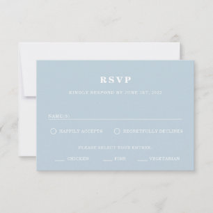 Light Blue Minimalist RSVP Wedding Response Card
