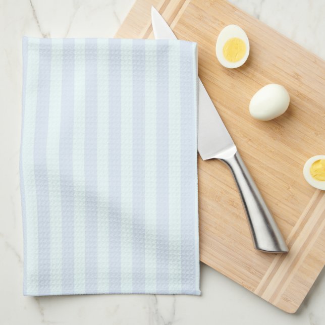 Light Blue & Mint Striped Kitchen Towel (Quarter Fold)