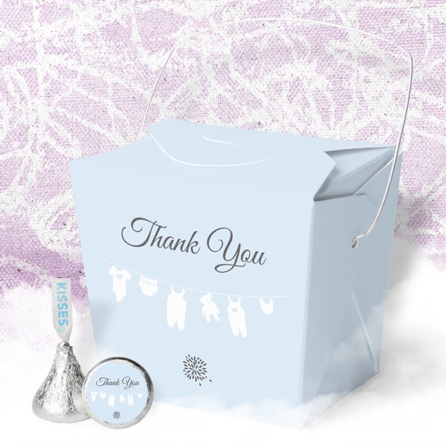 Light Blue Modern Baby Boy Shower Favour Box (Minimalist Soft Blue Baby Boy Shower Thank You Favor Boxes ©Susanne Sachers - Sunny Mind Design 🌞)