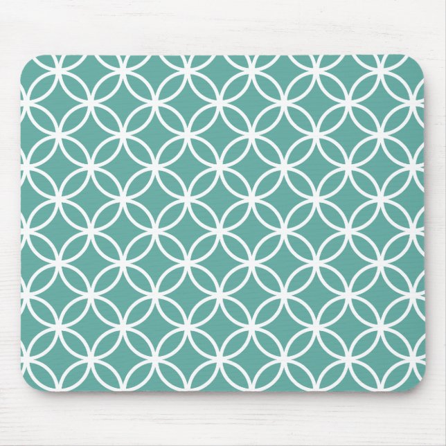 Light Blue Modern Circular Pattern Mouse Mat (Front)