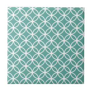 Light Blue Modern Circular Pattern Tile
