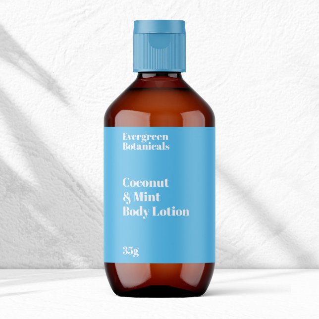 Light Blue Modern Cosmetics Bottle Label (Creator Uploaded)