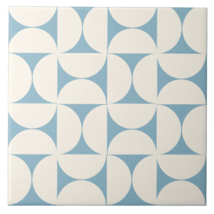 Light Blue Modern Geometric Semi circles Tile