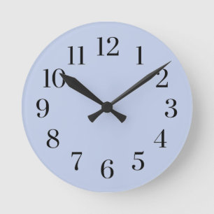 Light Blue Modern Round Clock