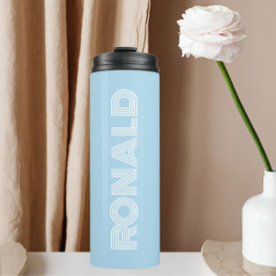 Light Blue Modern Typography Personalized Thermal Tumbler