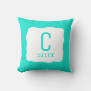 Light Blue Monogram Cushion