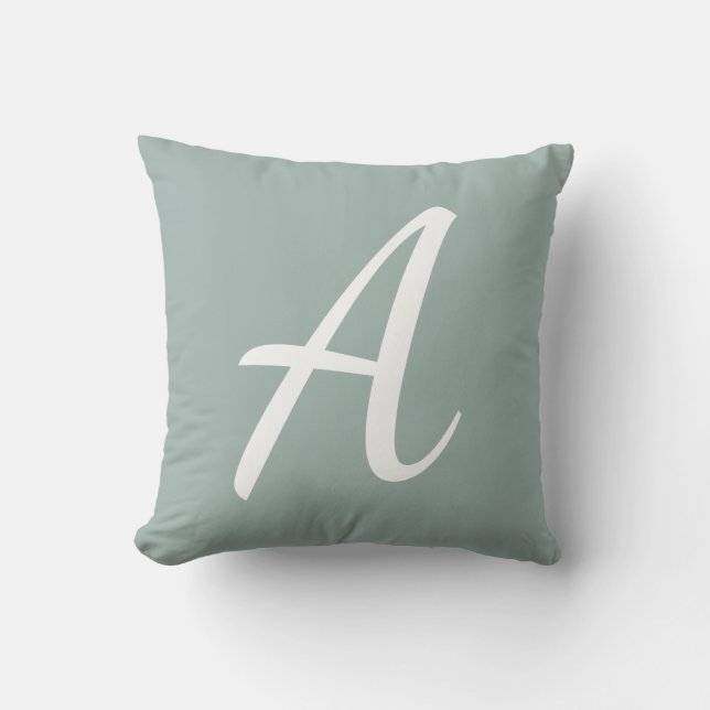 Light Blue Monogram  Cushion (Front)