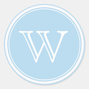 Light Blue Monogram Envelope Seals Favour Tags