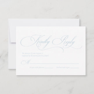Light Blue Monogram Wedding RSVP Card