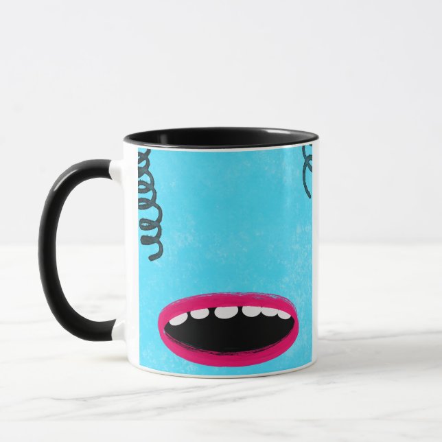 light blue monster mug (Left)