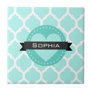 Light Blue Moroccan Lattice Pattern Tile